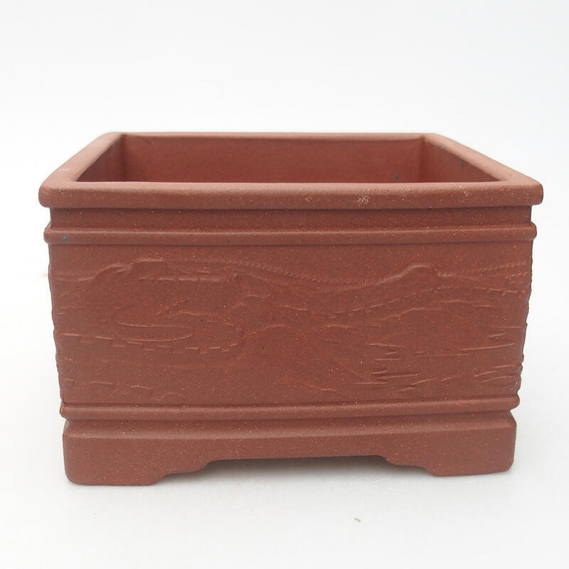Bonsai miska 13 x 13 x 8 cm, barva cihlová