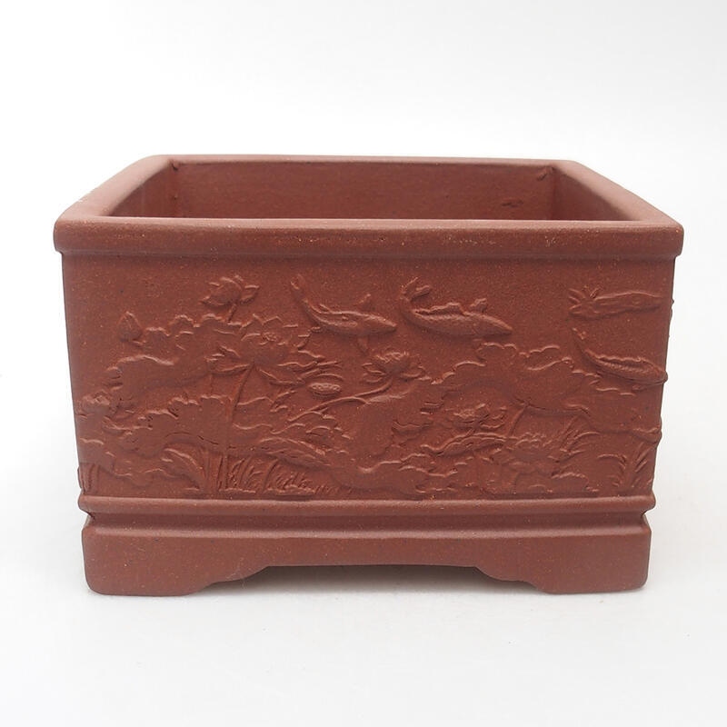 Bonsai miska 13 x 13 x 8 cm, barva cihlová