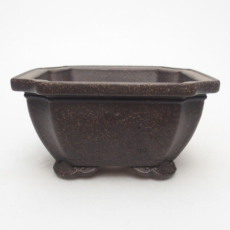 Bonsai miska 14 x 14 x 7 cm, barva hnědookrová