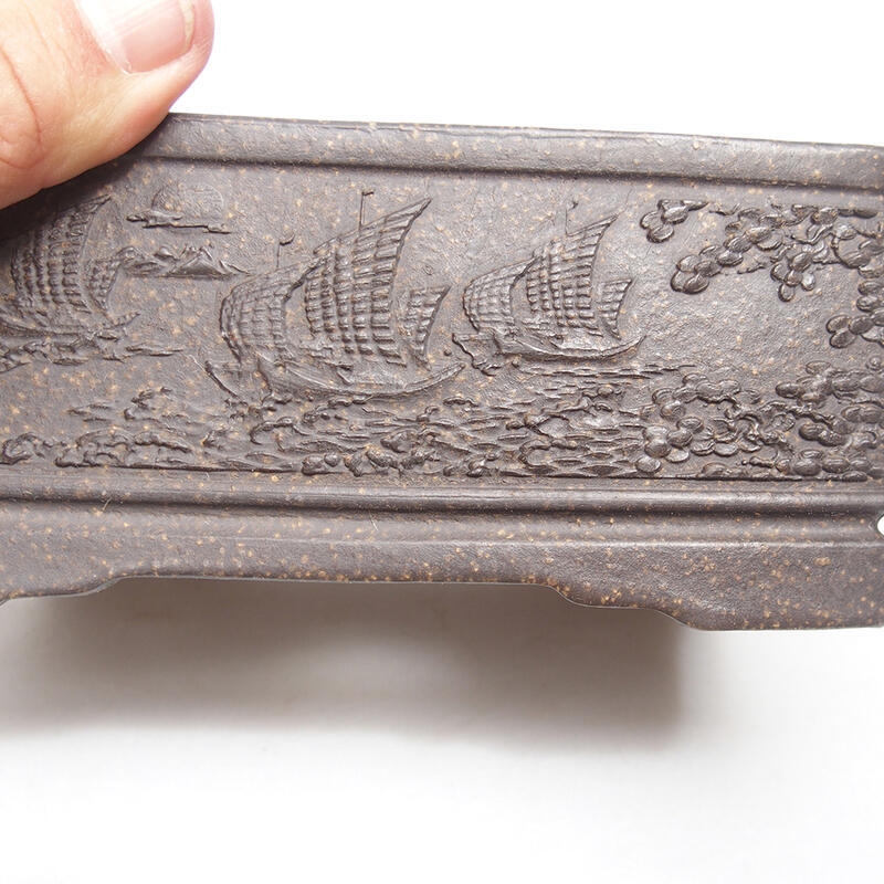 Bonsai miska 15,5 x 11,5 x 6,5 cm, barva hnědookrová