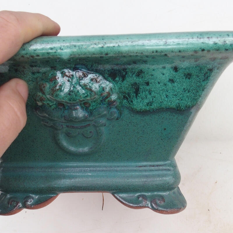 Bonsai miska 21 x 21 x 11 cm, barva zelená