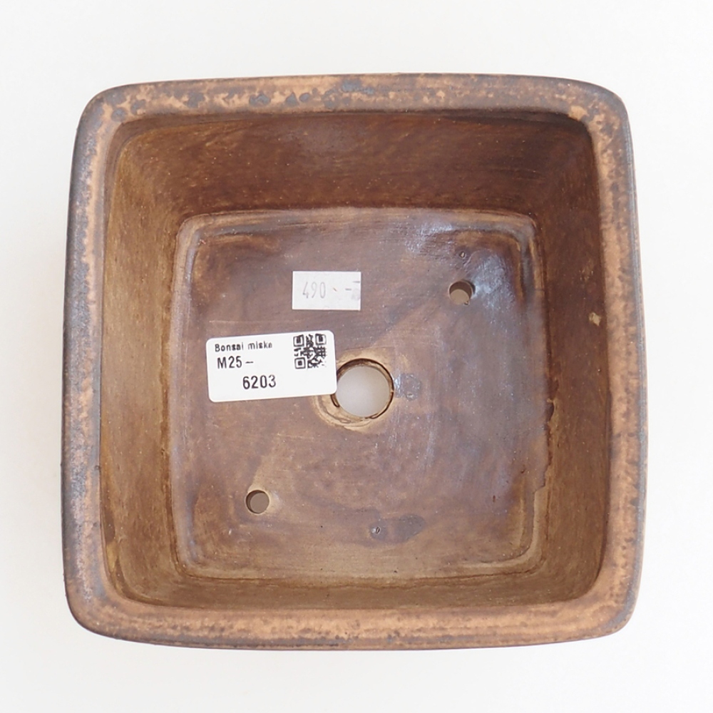 Keramická bonsai miska 15 x 15 x 9,5 cm, barva hnědá