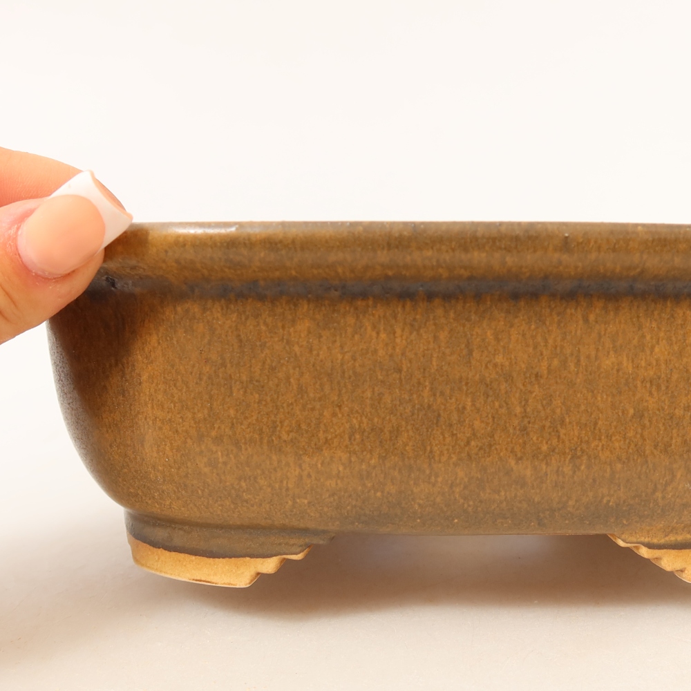 Keramická bonsai miska 20,5 x 16,5 x 7 cm, barva hnědá