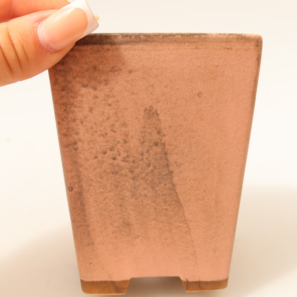 Keramická bonsai miska 8,5 x 8,5 x 10,5 cm, barva růžová