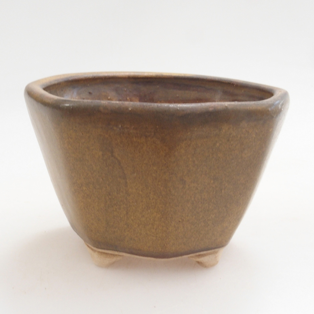 Keramická bonsai miska 9 x 7,5 x 3,5 cm, barva hnědá