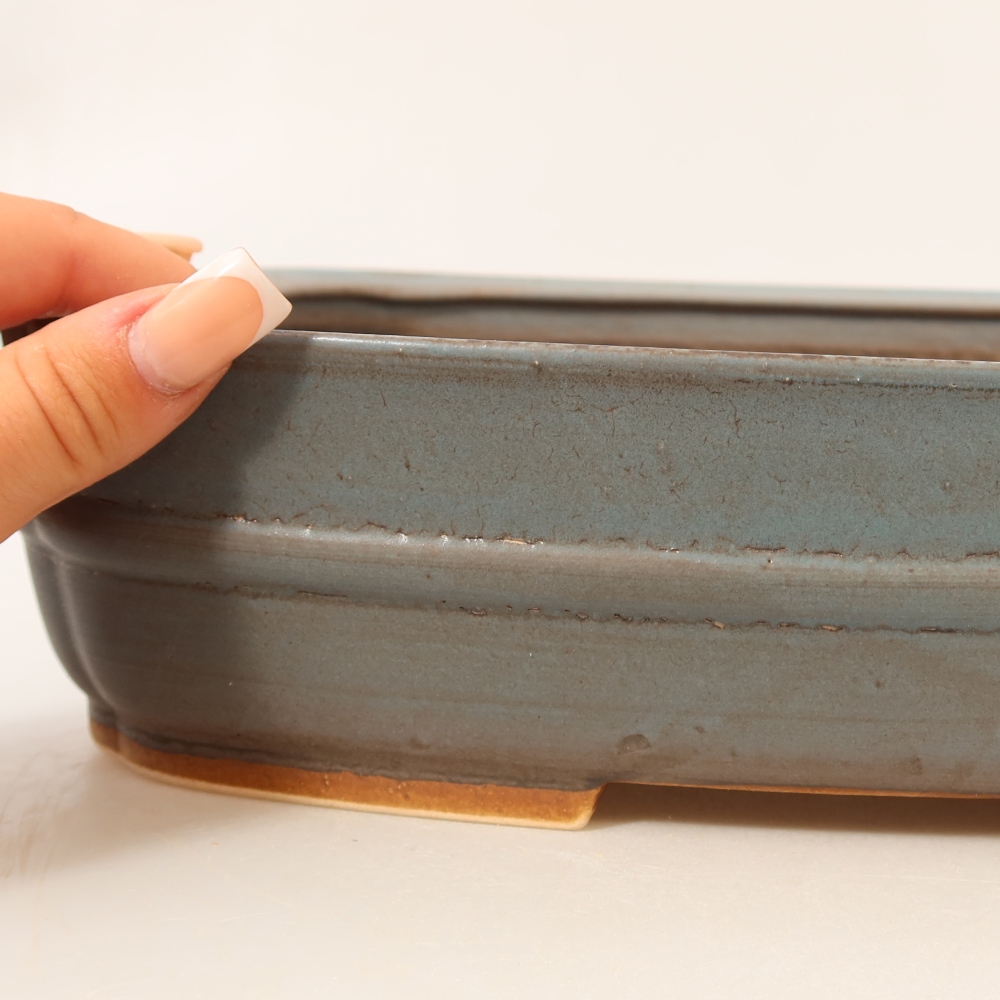 Keramická bonsai miska 29,5 x 25 x 7 cm, barva modrá
