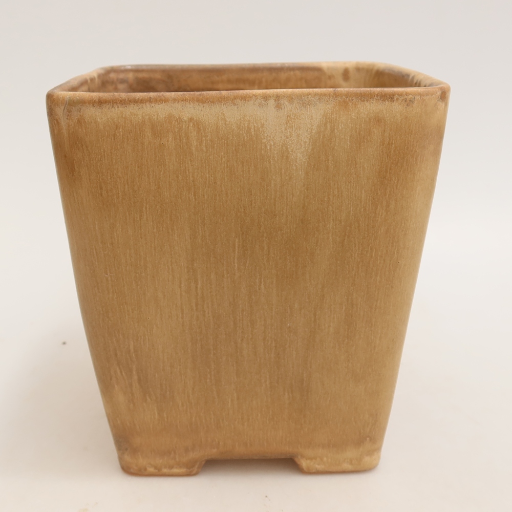 Keramická bonsai miska 13,5 x 13,5 x 15 cm, barva béžová