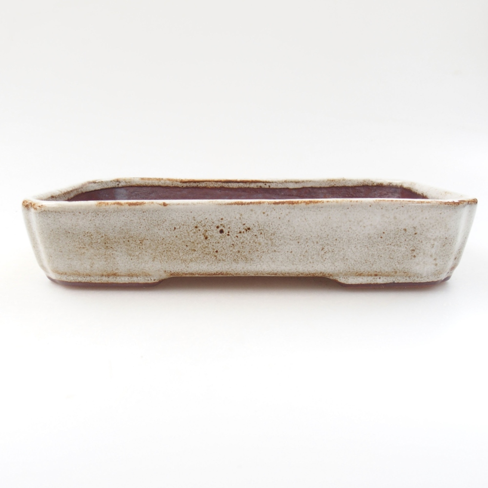 Keramická bonsai miska 18 x 13 x 3,5 cm, barva bílá