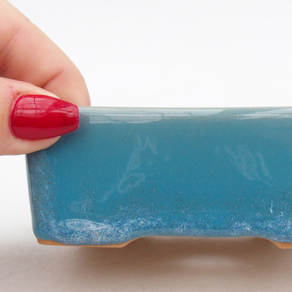 Keramická bonsai miska 9,5 x 7 x 3,5 cm, barva modrá