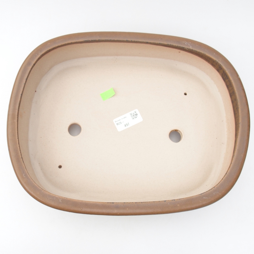 Keramická bonsai miska 32 x 25 x 7,5 cm, barva hnědá