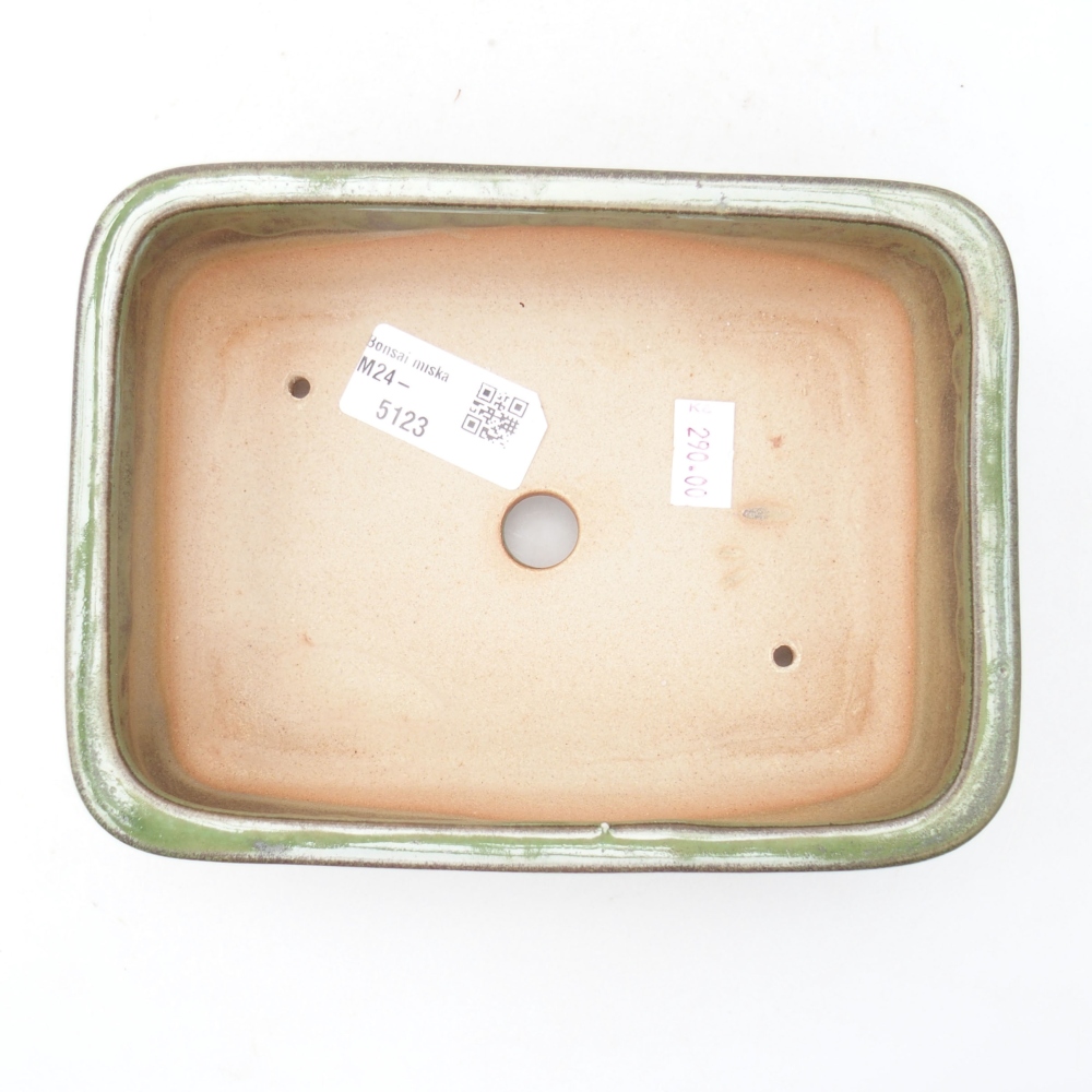 Keramická bonsai miska 16,5 x 12 x 5 cm, barva zelená