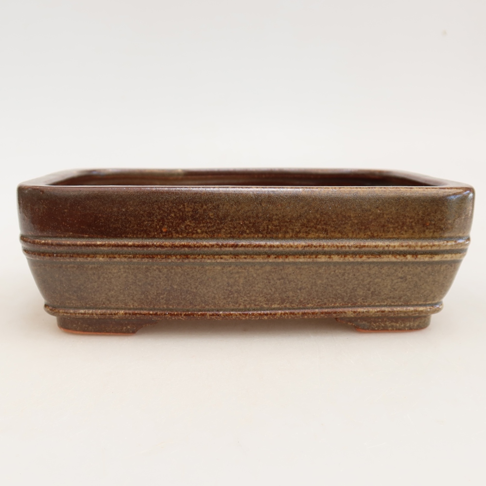 Keramická bonsai miska 17 x 12,5 x 5,5 cm, barva hnědá