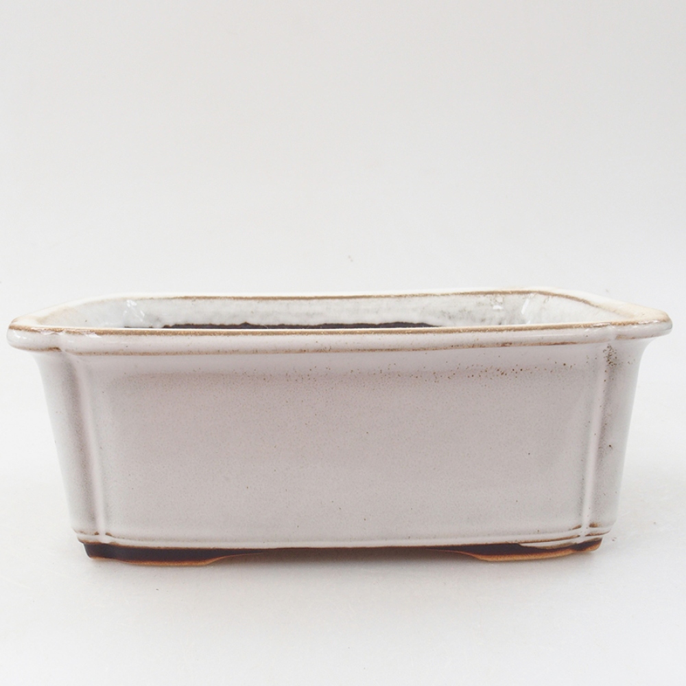 Keramická bonsai miska 17 x 13 x 6 cm, barva bílá