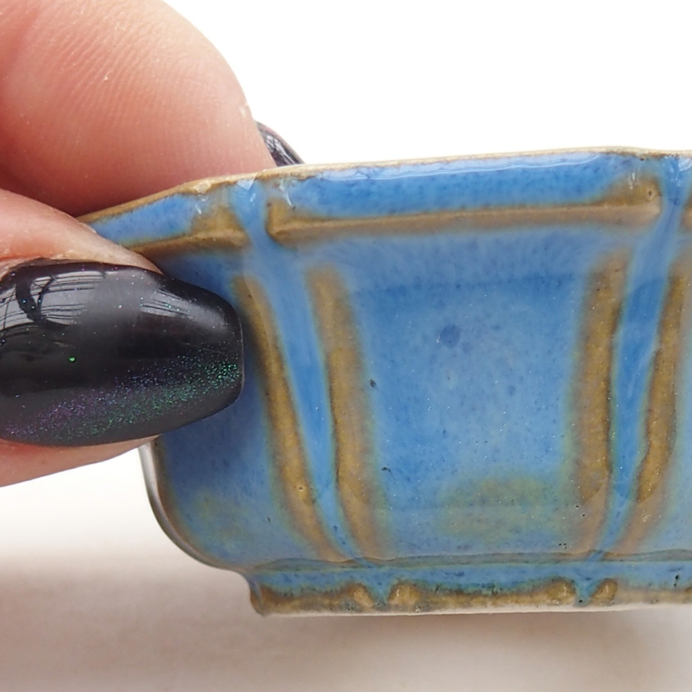 Mini bonsai miska 6 x 6 x 2,5 cm, barva modrá