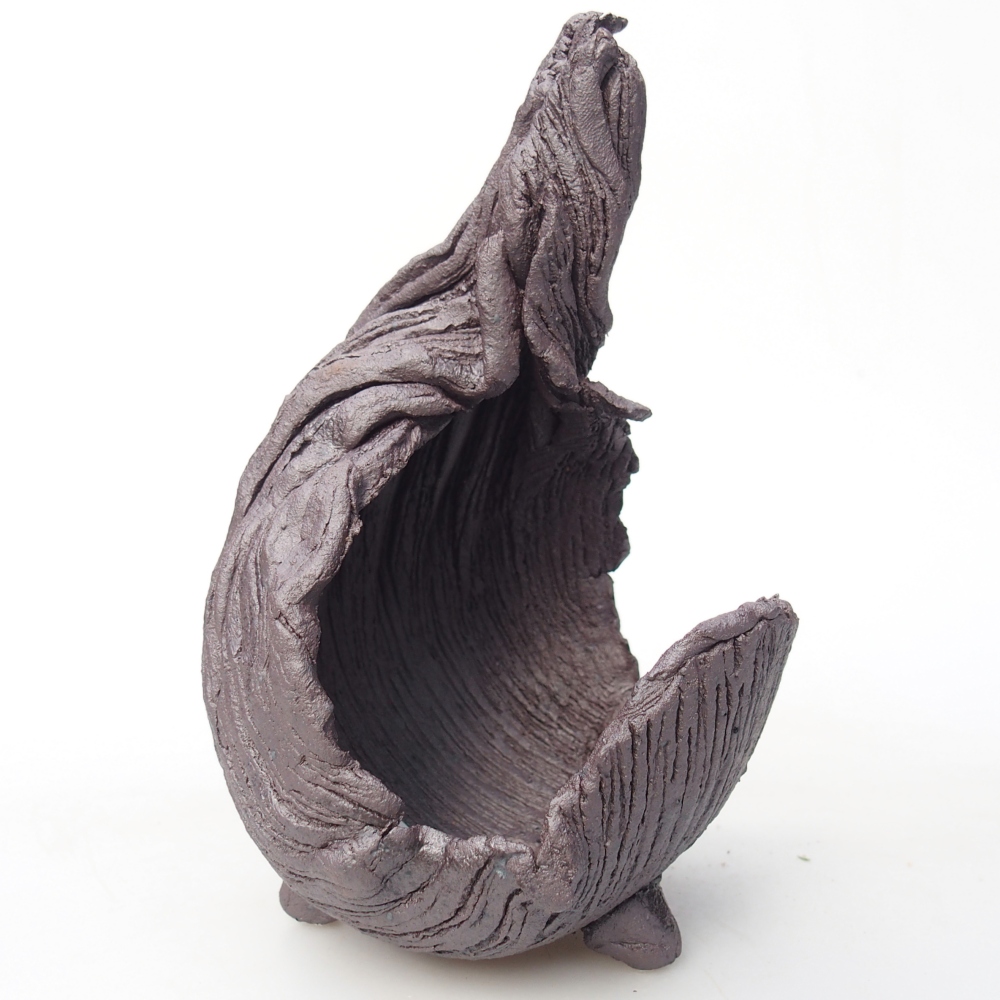 Keramická Skořápka 8 x 9 x 14,5 cm , barva kovová