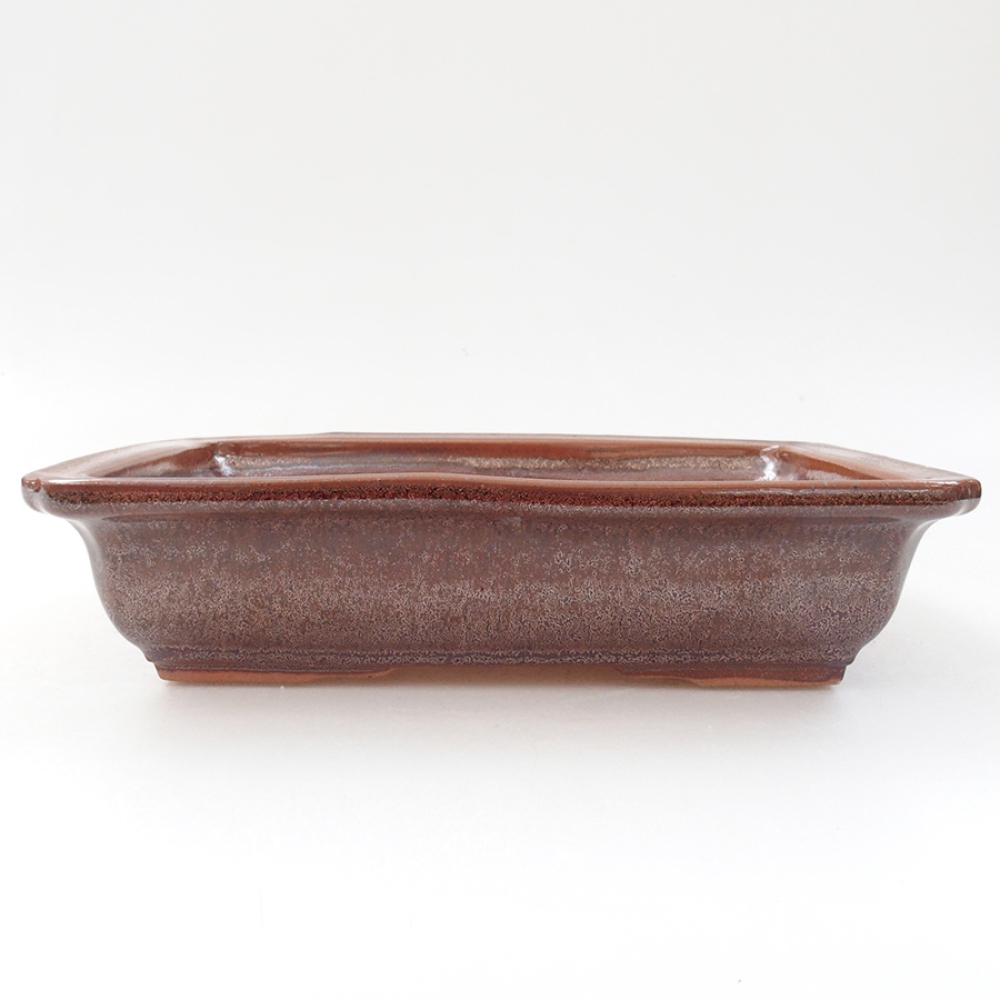 Keramická bonsai miska 17,5 x 13 x 4 cm, barva hnědá