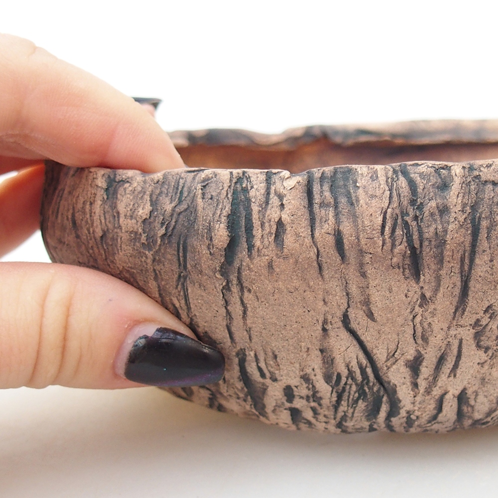 Keramická bonsai miska 14 x 14 x 5 cm, barva zelená