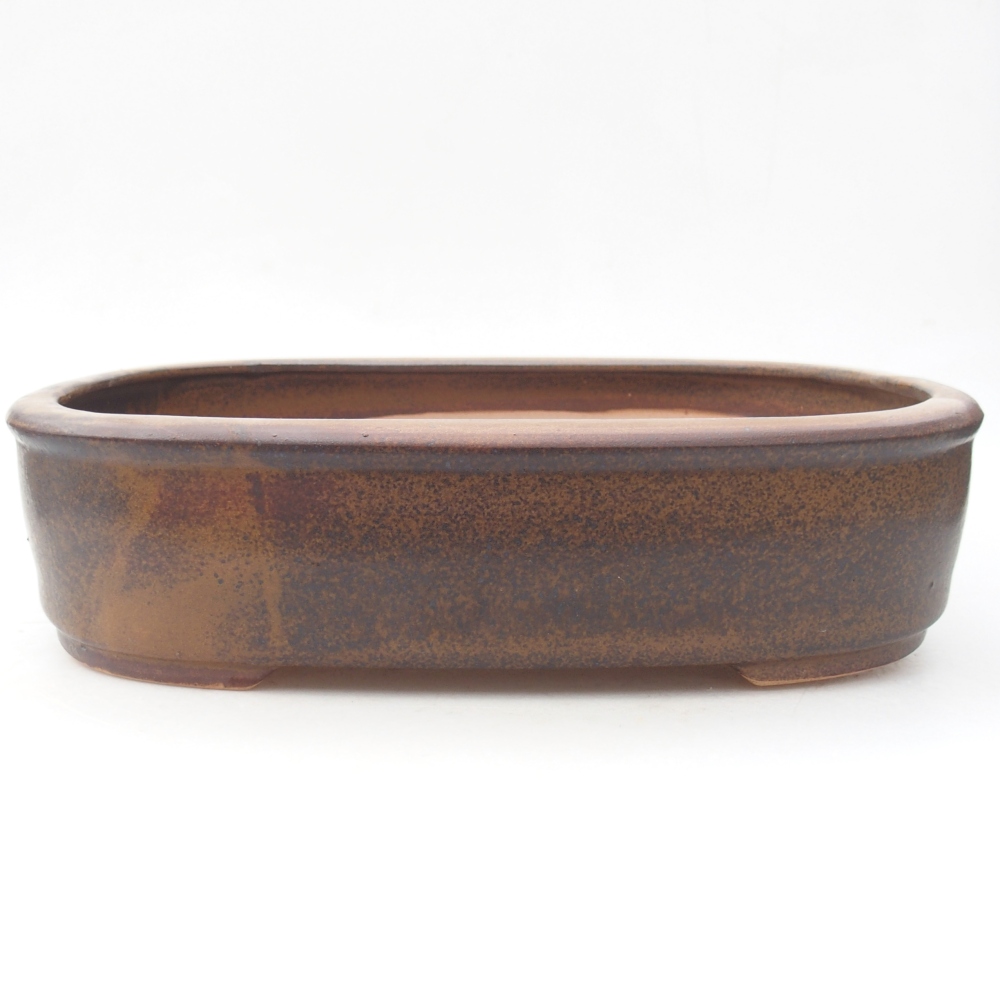 Keramická bonsai miska 32 x 25 x 7,5 cm, barva hnědá