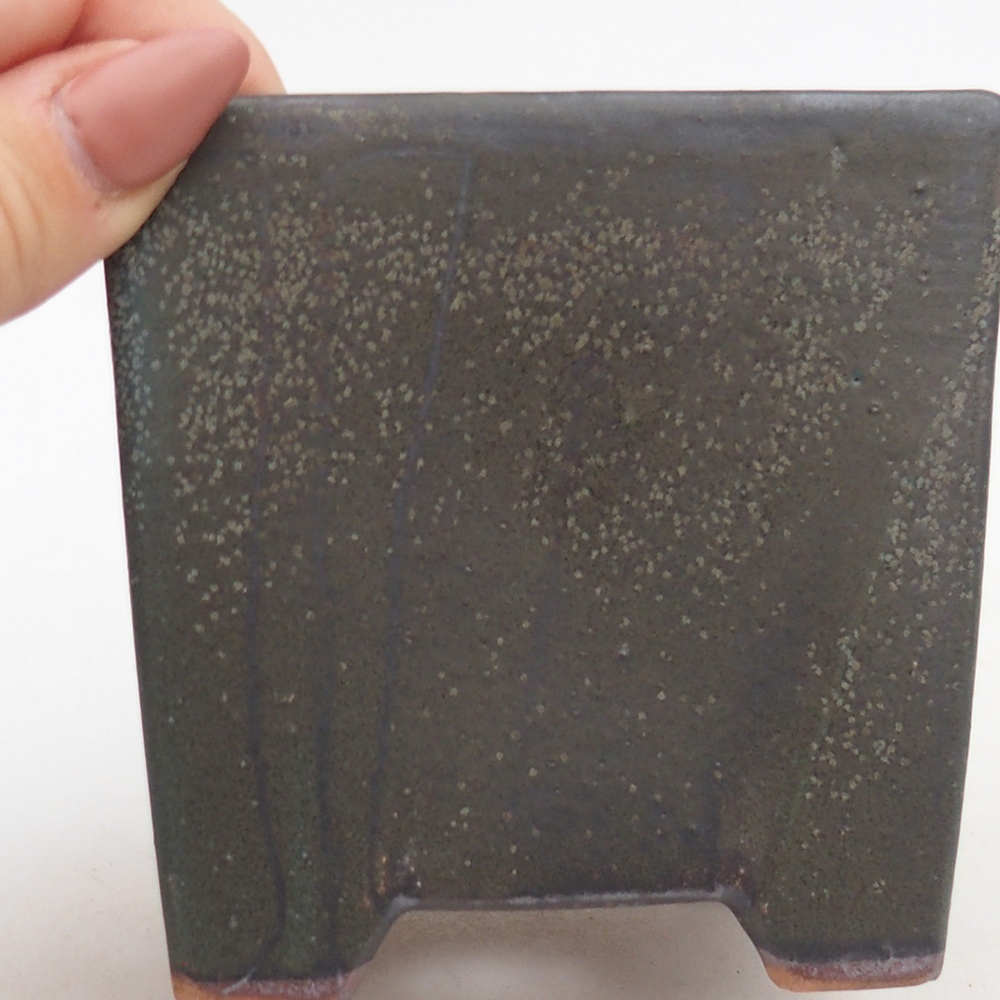 Keramická bonsai miska 9 x 9  x 8,5 cm, barva šedá