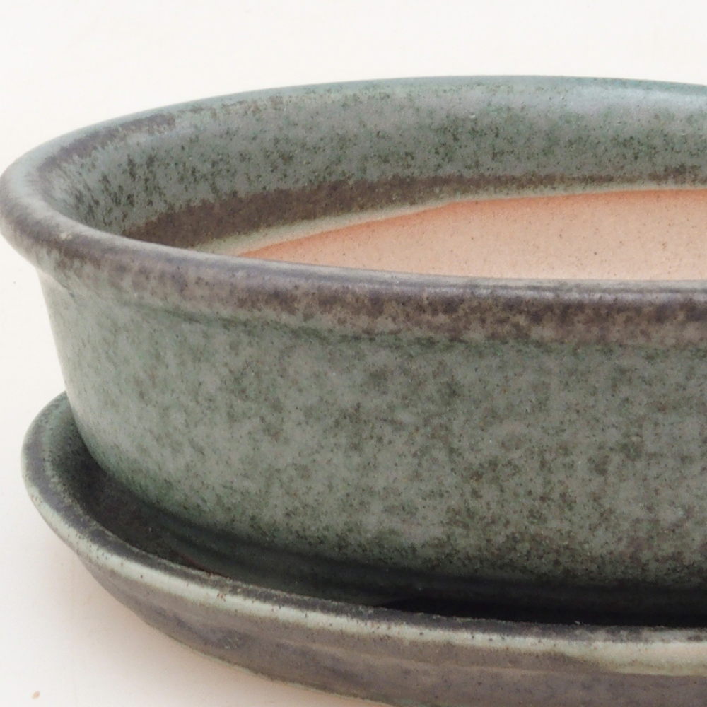 Bonsai miska + podmiska H04 - zelená