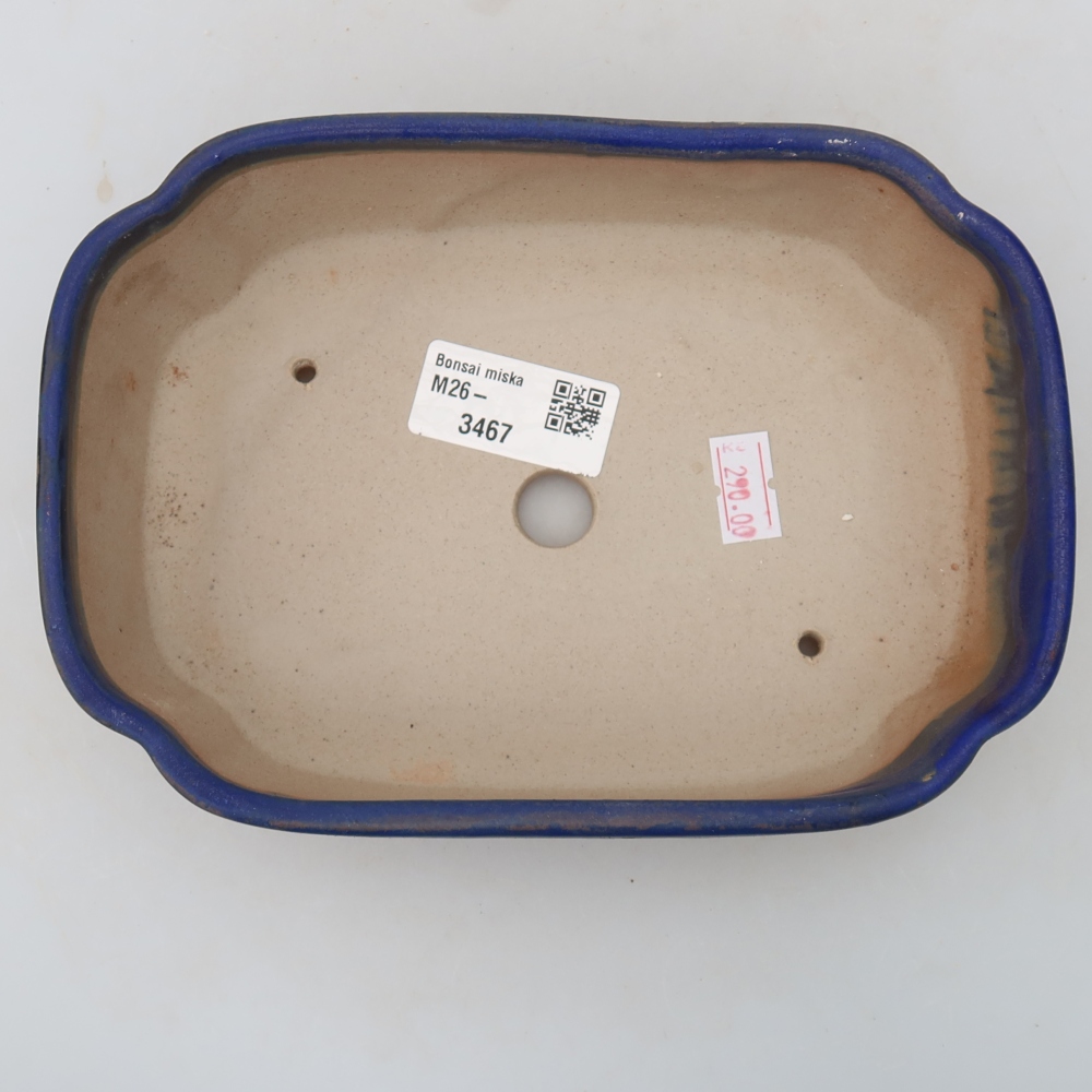 Keramická bonsai miska 18,5 x 13 x 5 cm, barva modrá