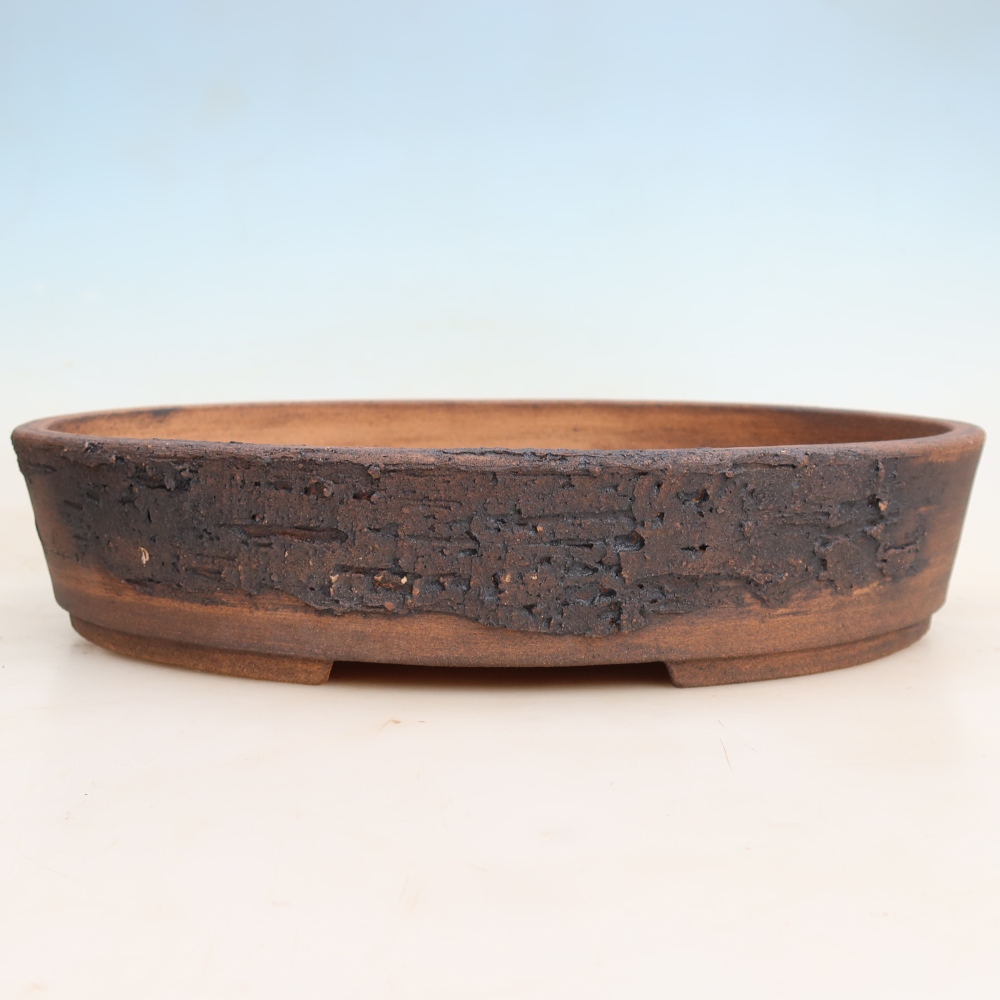 Keramická bonsai miska 38 x 30 x 7,5 cm, barva hnědá