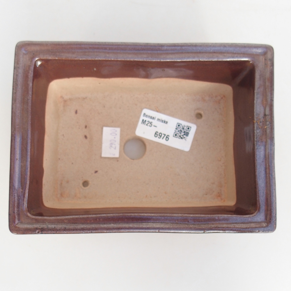 Keramická bonsai miska 16 x 12 x 6 cm, barva vínová