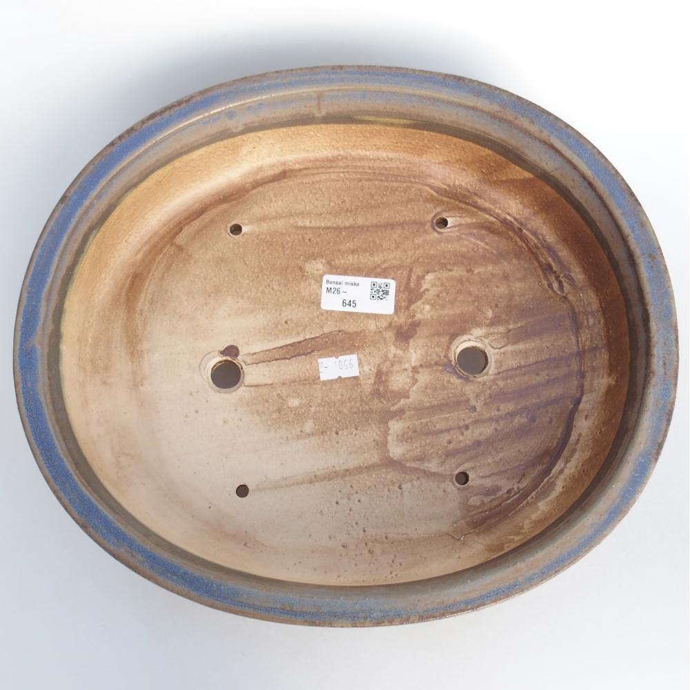 Keramická bonsai miska 32,5 x 28,5 x 7,5 cm, barva modrá