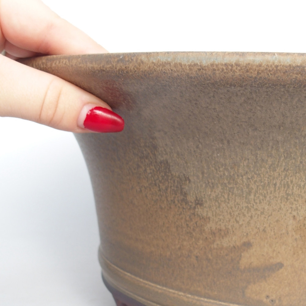 Keramická bonsai miska 31,5 x 31,5 x 14 cm, barva hnědá