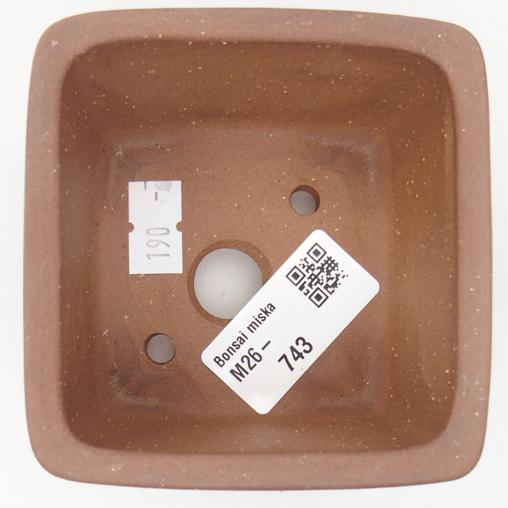 Keramická bonsai miska 8,5 x 8,5 x 5,5 cm, barva hnědá
