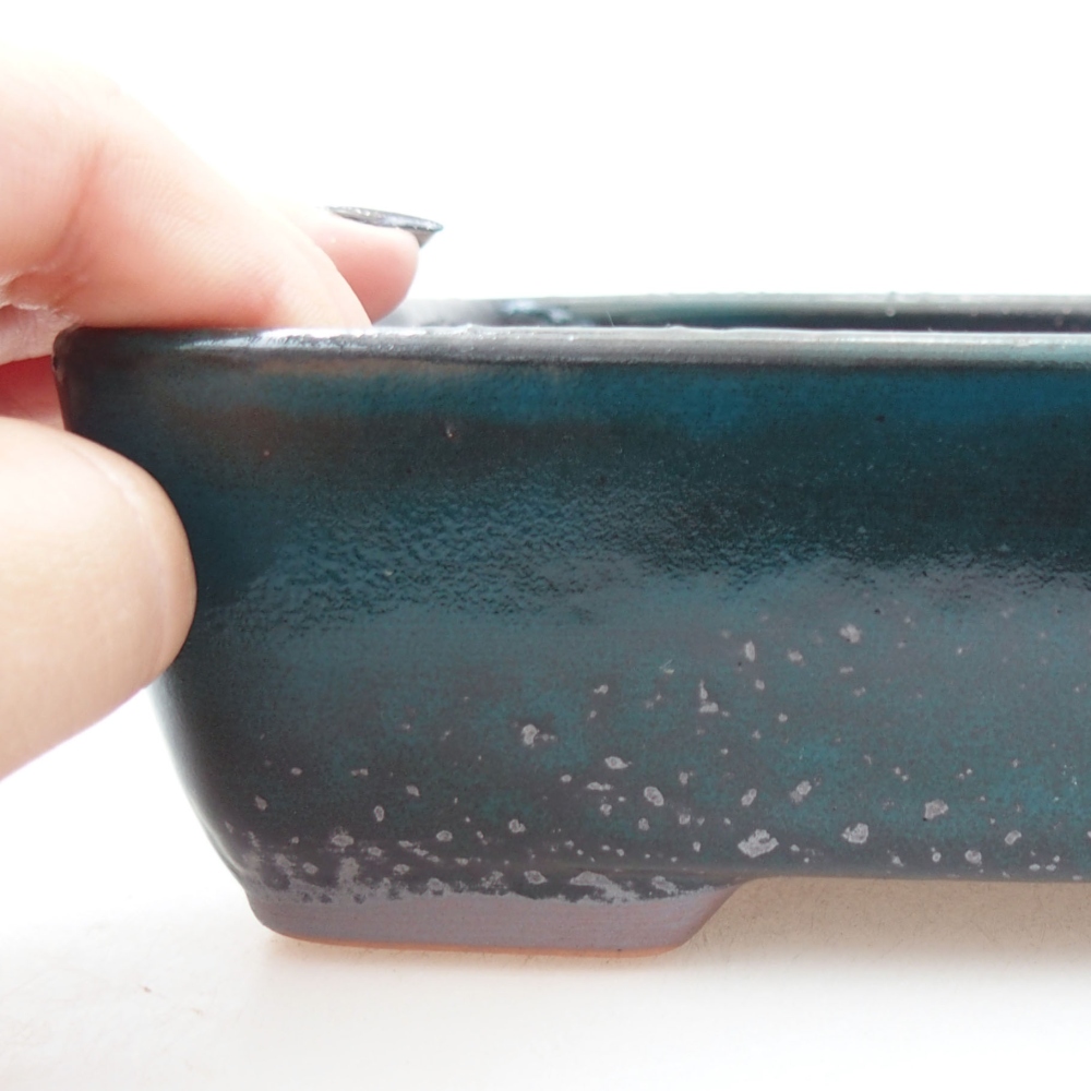 Keramická bonsai miska 18 x 13 x 5 cm, barva zelená