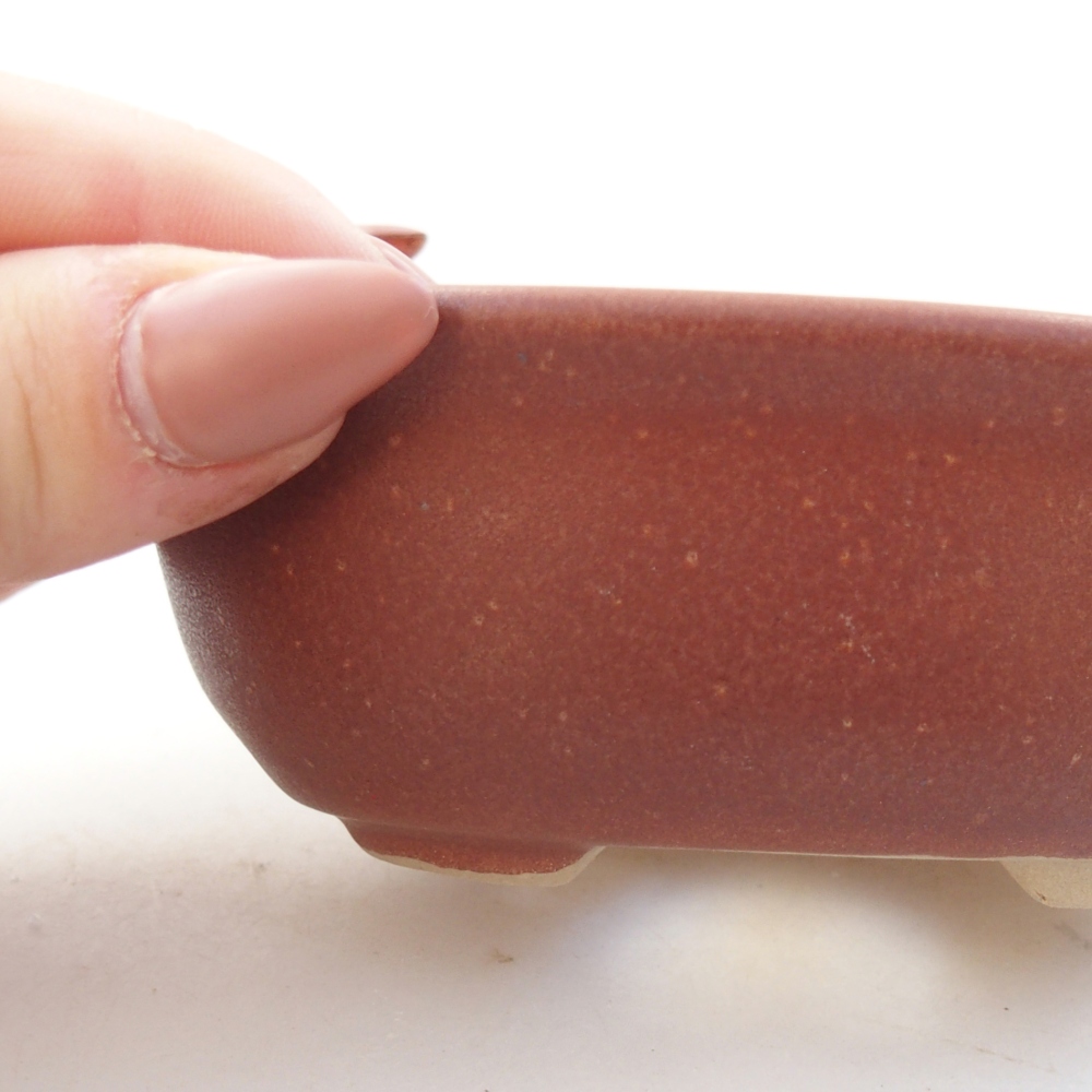 Keramická bonsai miska 11 x 9 x 4 cm, barva hnědá