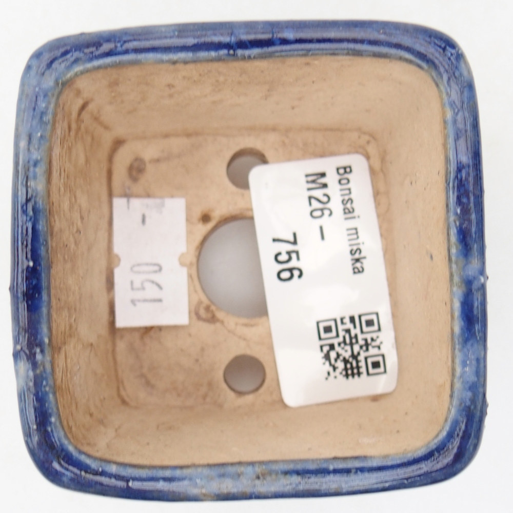 Keramická bonsai miska 6 x 6 x 4,5 cm, barva modrá