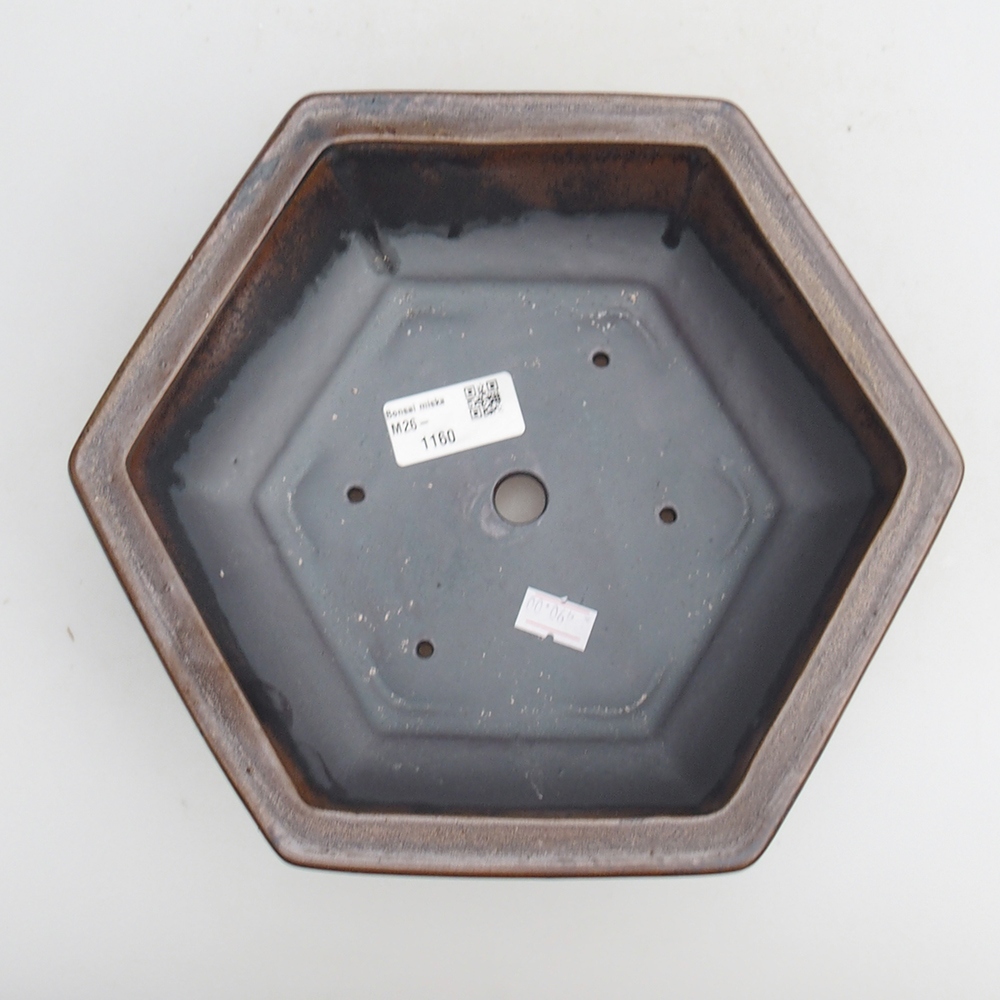 Keramická bonsai miska 23 x 21 x 7,5 cm, barva hnědá