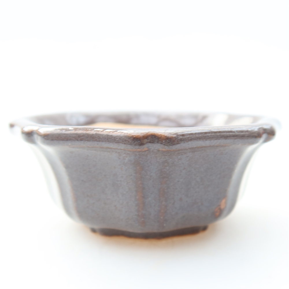 Keramická bonsai miska 6 x 6 x 2,5 cm, barva šedá