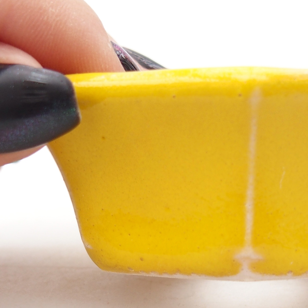 Mini bonsai miska 6 x 5,5 x 2,5 cm, barva žlutá