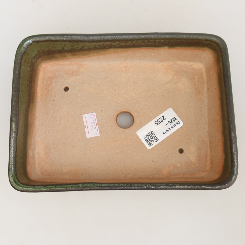 Keramická bonsai miska 18 x 13 x 5 cm, barva zelená