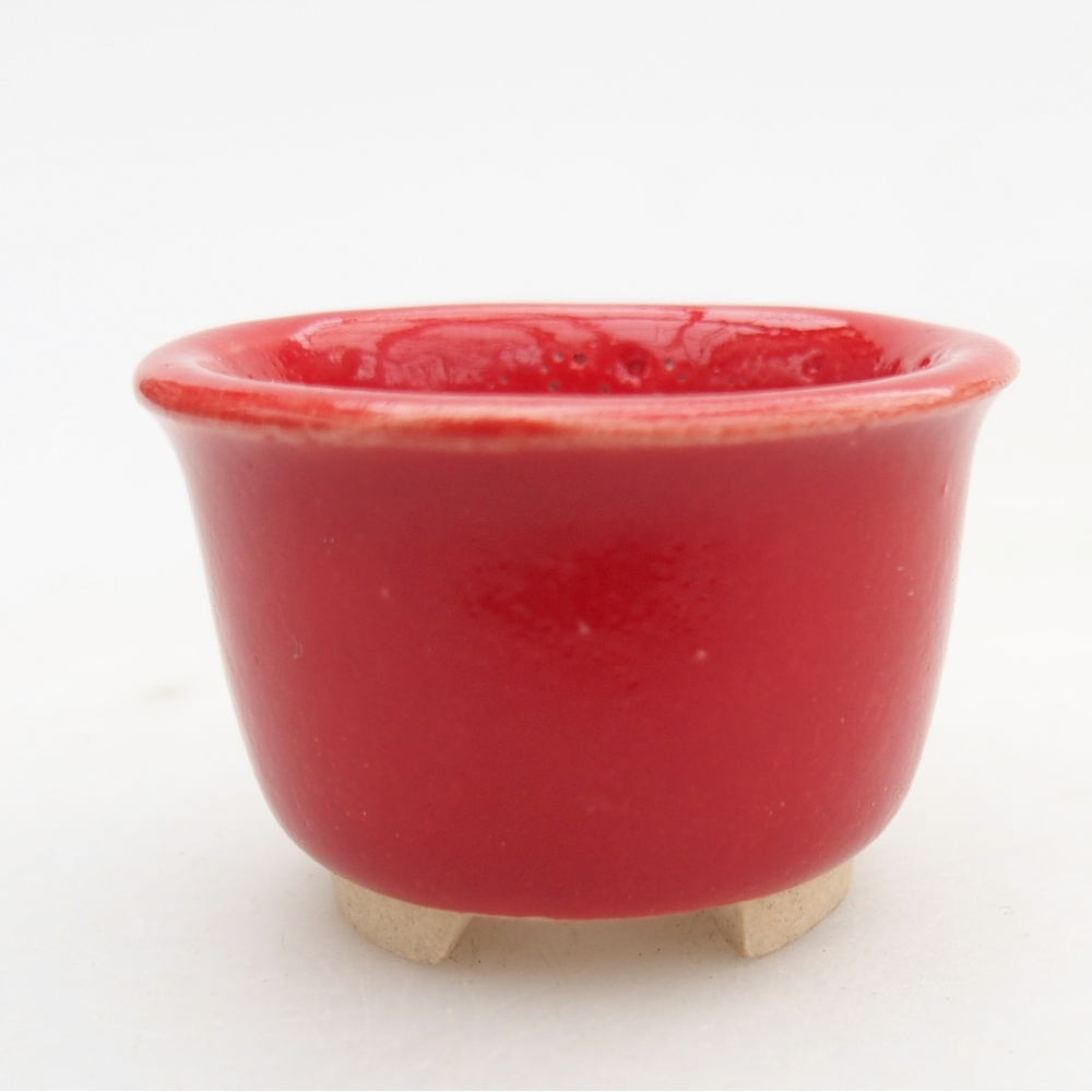 Mini bonsai miska 4 x 4 x 2,5 cm, barva červená