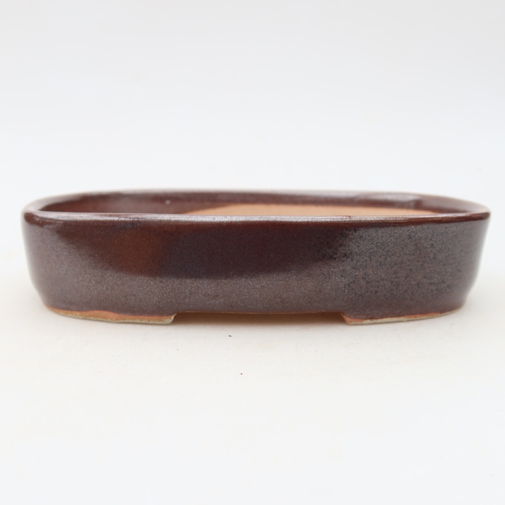 Keramická bonsai miska 16 x 11 x 3,5 cm, barva hnědá