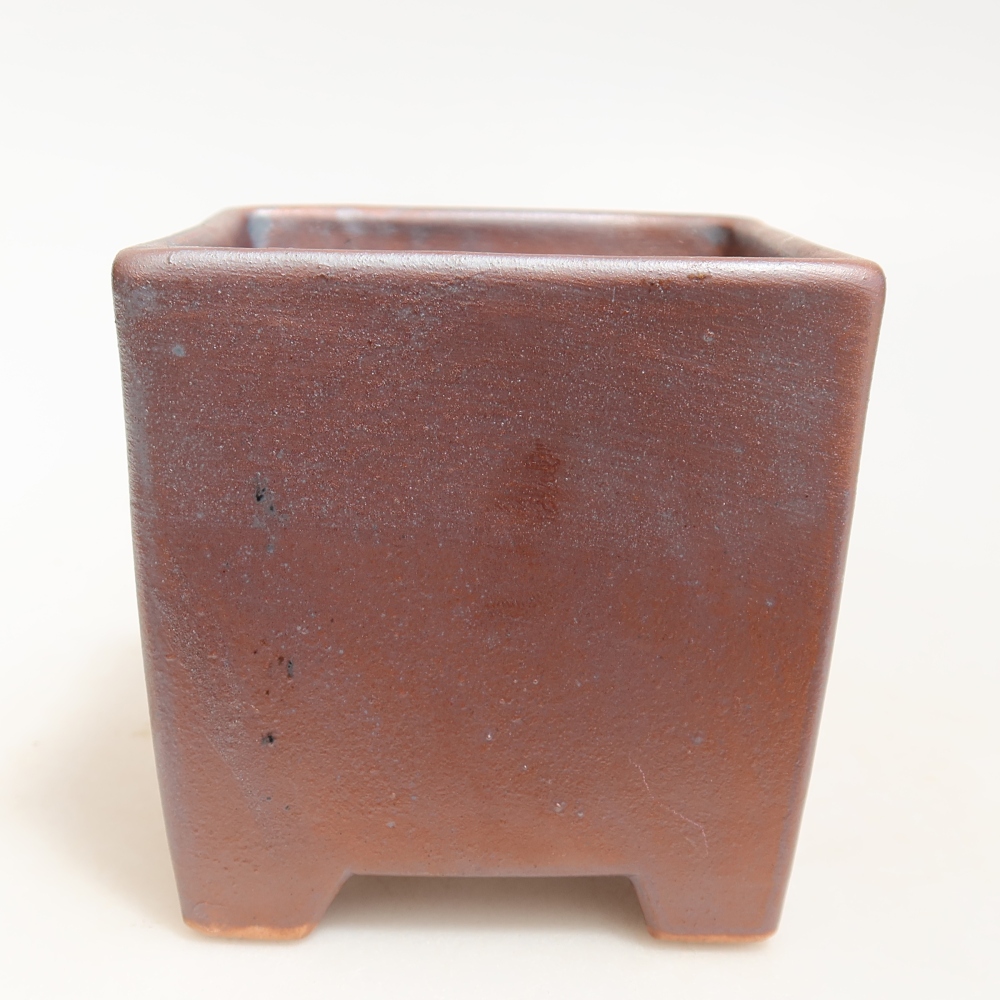 Keramická bonsai miska 9 x 9 x 8,5 cm, barva kovová
