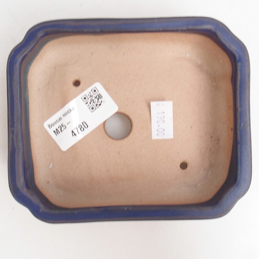 Keramická bonsai miska 12 x 10 x 4 cm, barva modrá