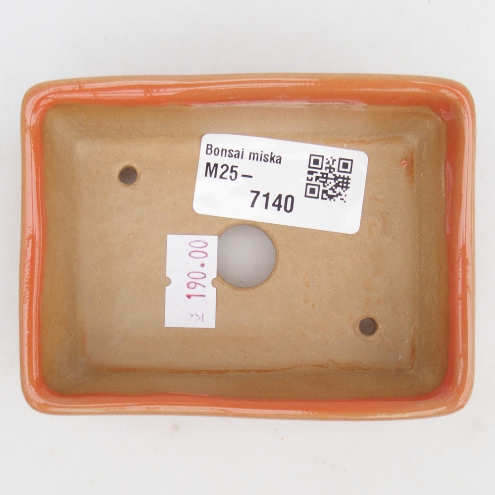 Keramická bonsai miska 9,5 x 7 x 3,5 cm, barva oranžová
