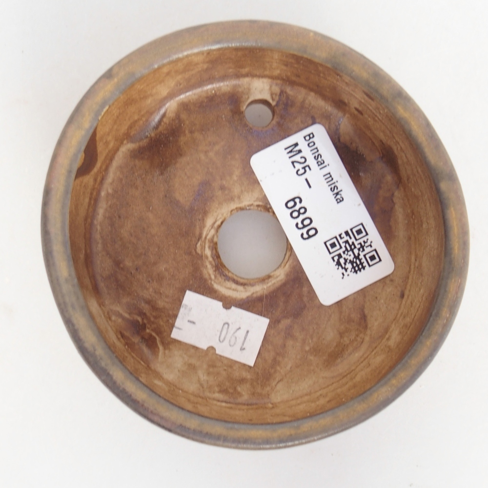 Keramická bonsai miska 9 x 9 x 3,5 cm, barva hnědá