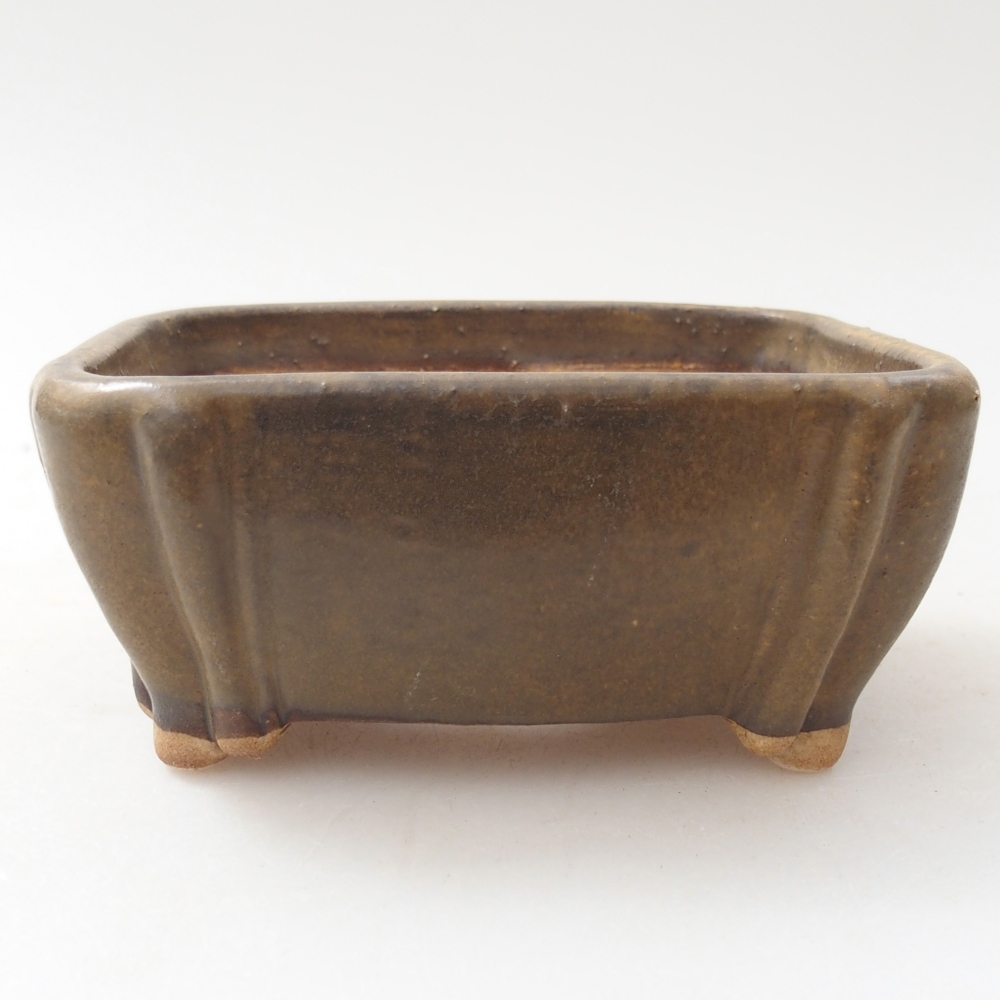 Keramická bonsai miska 10 x 9 x 5 cm, barva hnědá
