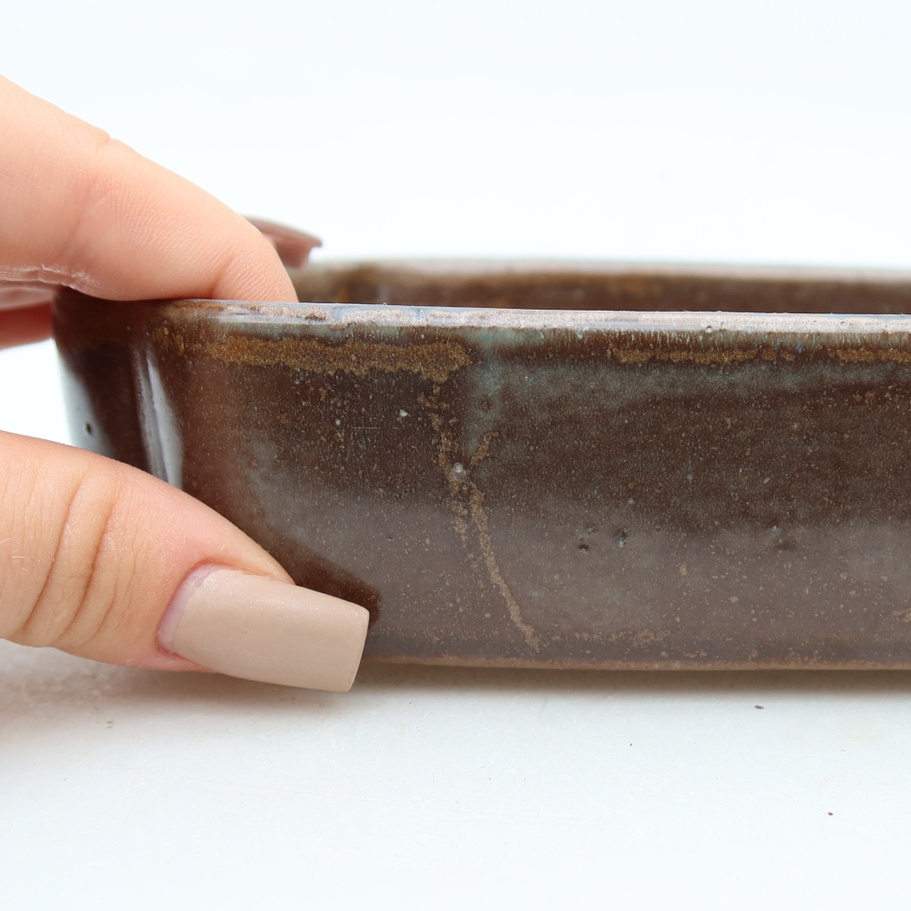 Keramická bonsai miska 16 x 11,5 x 4 cm, barva hnědá