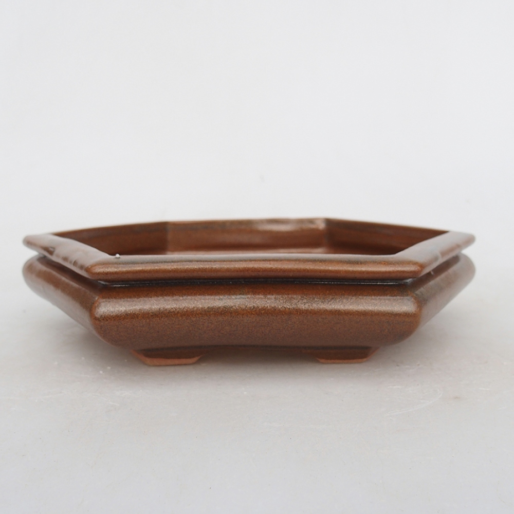 Keramická bonsai miska 19,5 x 17 x 4 cm, barva hnědá