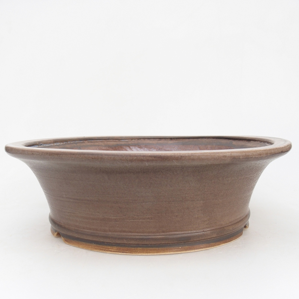 Keramická bonsai miska 24,5 x 28,5 x 8,5 cm, barva hnědá