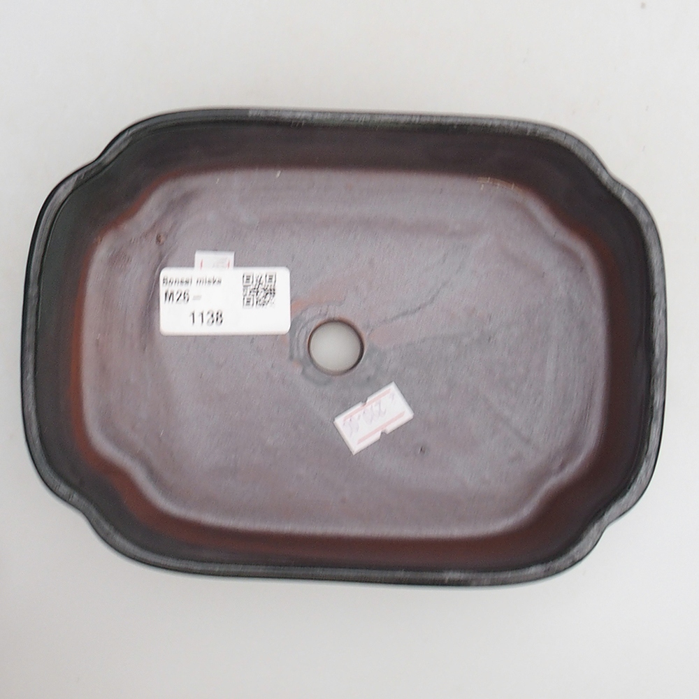 Keramická bonsai miska 18 x 13 x 5 cm, barva zelená