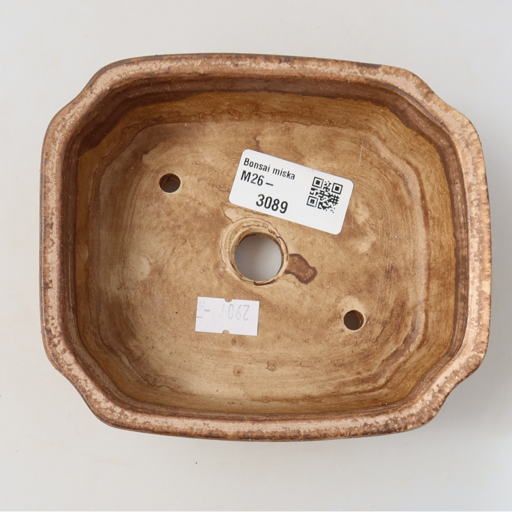 Keramická bonsai miska 13,5 x 11,5 x 4 cm, barva růžová