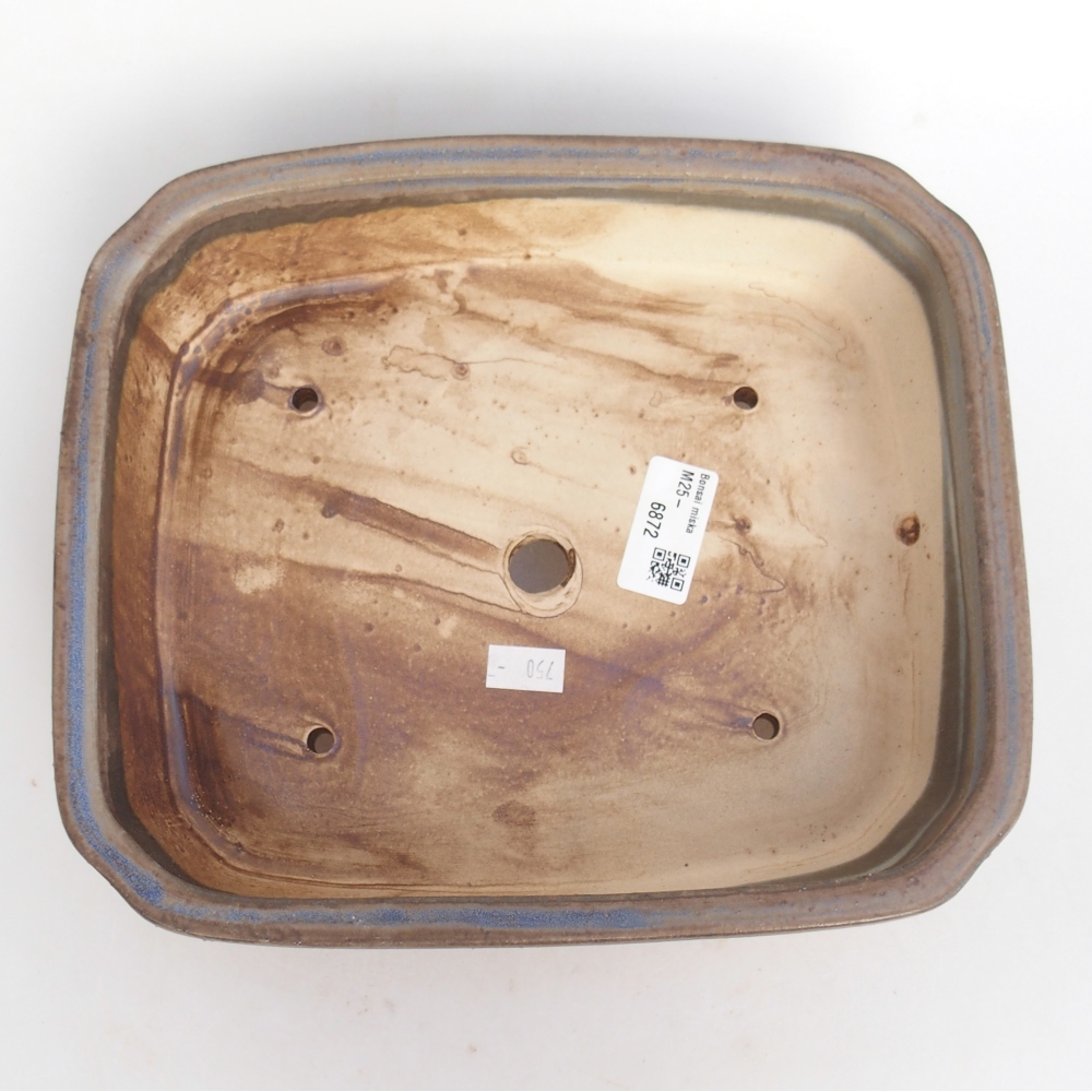 Keramická bonsai miska 25 x 21,5 x 6,5 cm, barva modrá